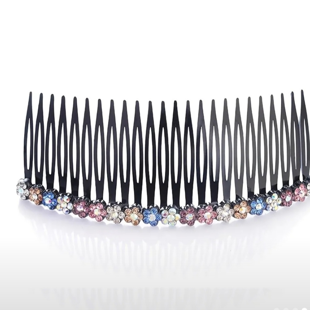 Beautiful 5pc Colorful Crystal Rhinestone Combs/ Hair Pins - Picture 8 of 11